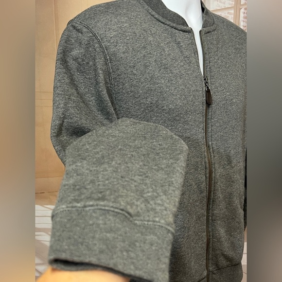 L.L. BEAN Gray flannel lined‎ bomber jacket size S. - Picture 2 of 15